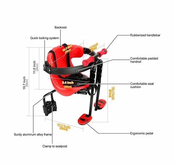 Silla frontal bicicleta con cinturón - Imagen 2